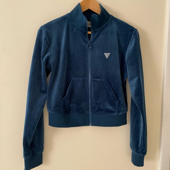 Guess Teal Velour Jacket - Picture 4 of 10